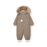 Mini A Ture Grey Brown Matwisti Fleece Lined Snowsuit Fur. Grs