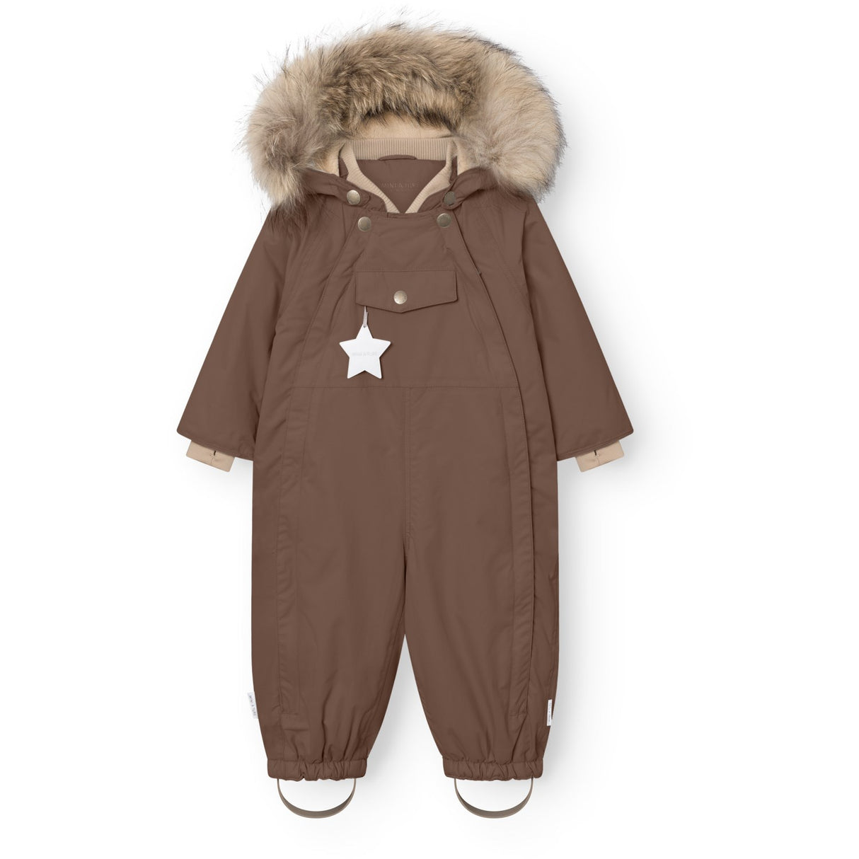 Mini A Ture Chestnut Brown Matwisti Fleece Lined Snowsuit Fur. Grs