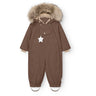 Mini A Ture Chestnut Brown Matwisti Fleece Lined Snowsuit Fur. Grs