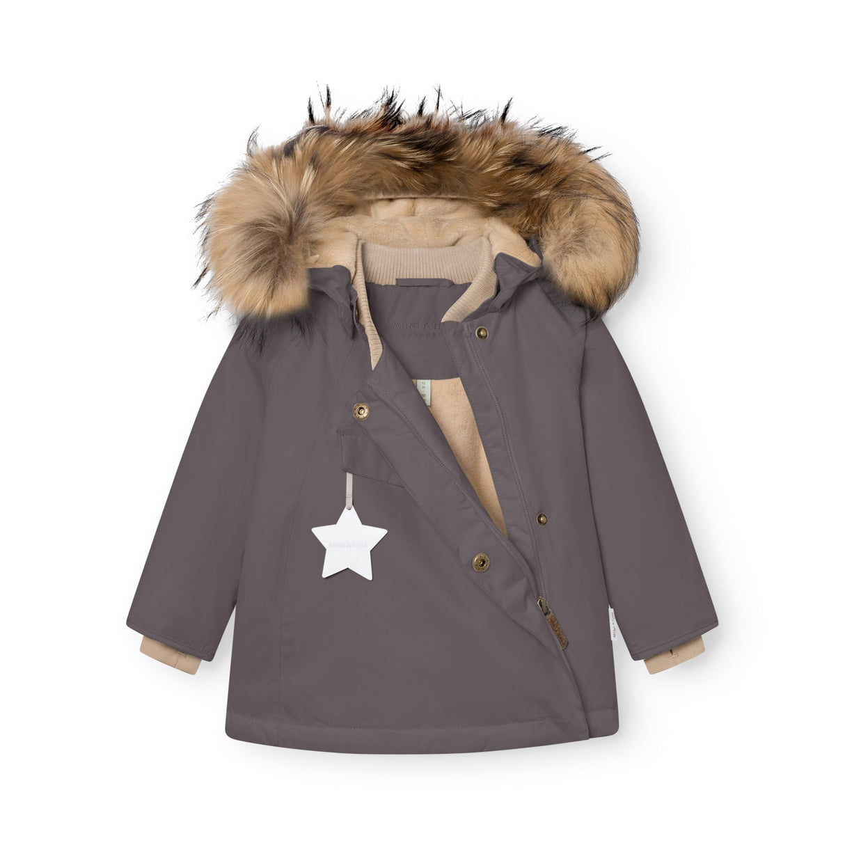 Mini A Ture Plum Kitten Matwang Fleece Lined Winter Jacket Fur. Grs