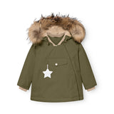 Mini A Ture Kalamata Green Matwang Fleece Lined Winter Jacket Fur. Grs