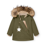 Mini A Ture Kalamata Green Matwang Fleece Lined Winter Jacket Fur. Grs
