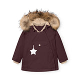 Mini A Ture Fudge Aubergine Matwang Fleece Lined Winter Jacket Fur. Grs