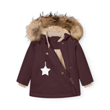 Mini A Ture Fudge Aubergine Matwang Fleece Lined Winter Jacket Fur. Grs