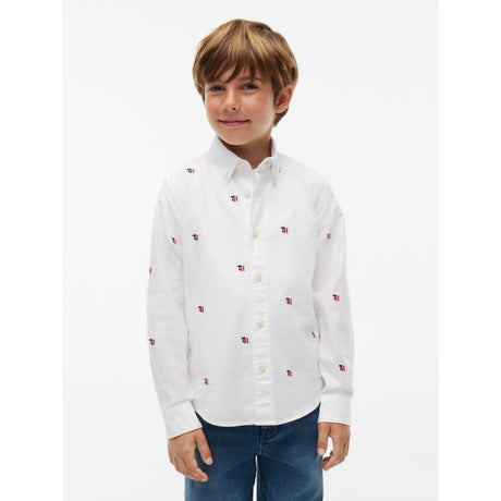 Tommy Hilfiger White-White Oxford Graphic Shirt