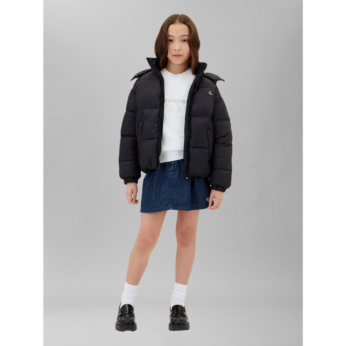 Calvin Klein Pvh Black-Black Minime Ck Short Hd Puffer Jacket