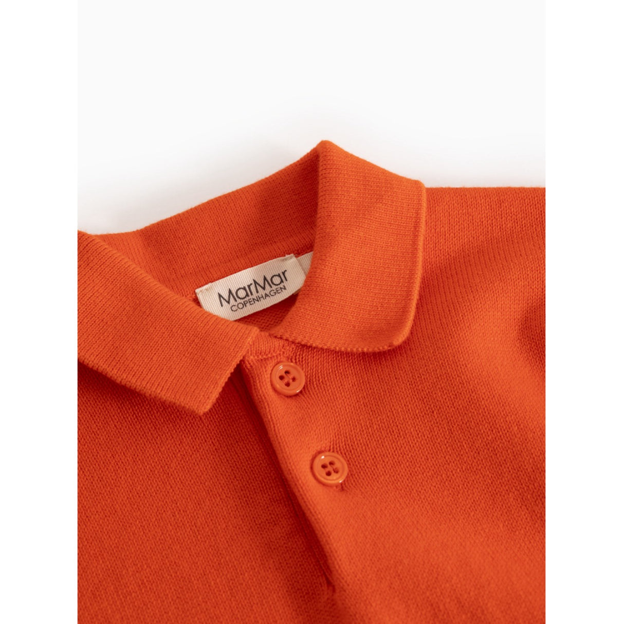 MarMar Cotton Knit Plain Grapefruit Teno Polo Knitted Blouse