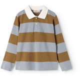 MarMar Cotton Jersey Monsoon Blue Stripe Tad Polo LS Blouse