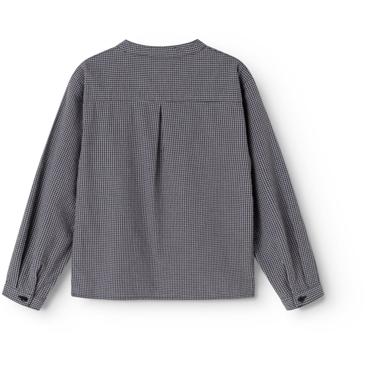 MarMar Cotton Seersucker Pigeon Blue Check Tokyo Shirt