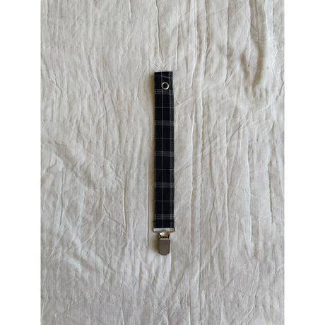 Lalaby Blue Check Pacifier Clip