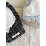 Lalaby Blue Check Wet Wipe Cover
