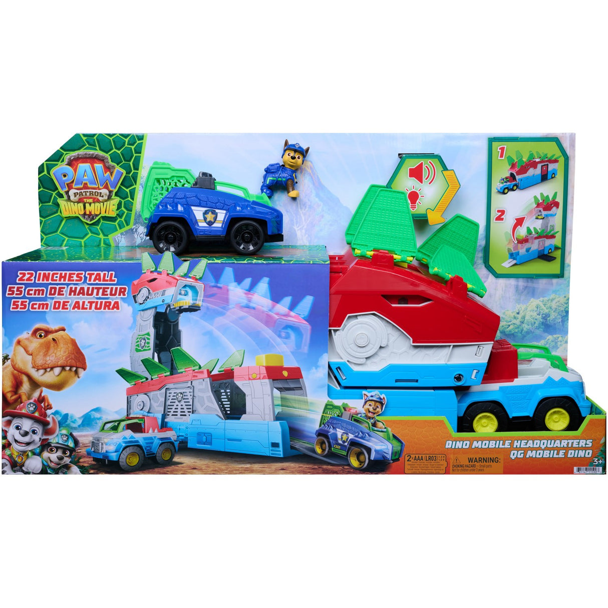 Paw Patrol Movie 3 2i1 Dino Mobile Hovedkvarter