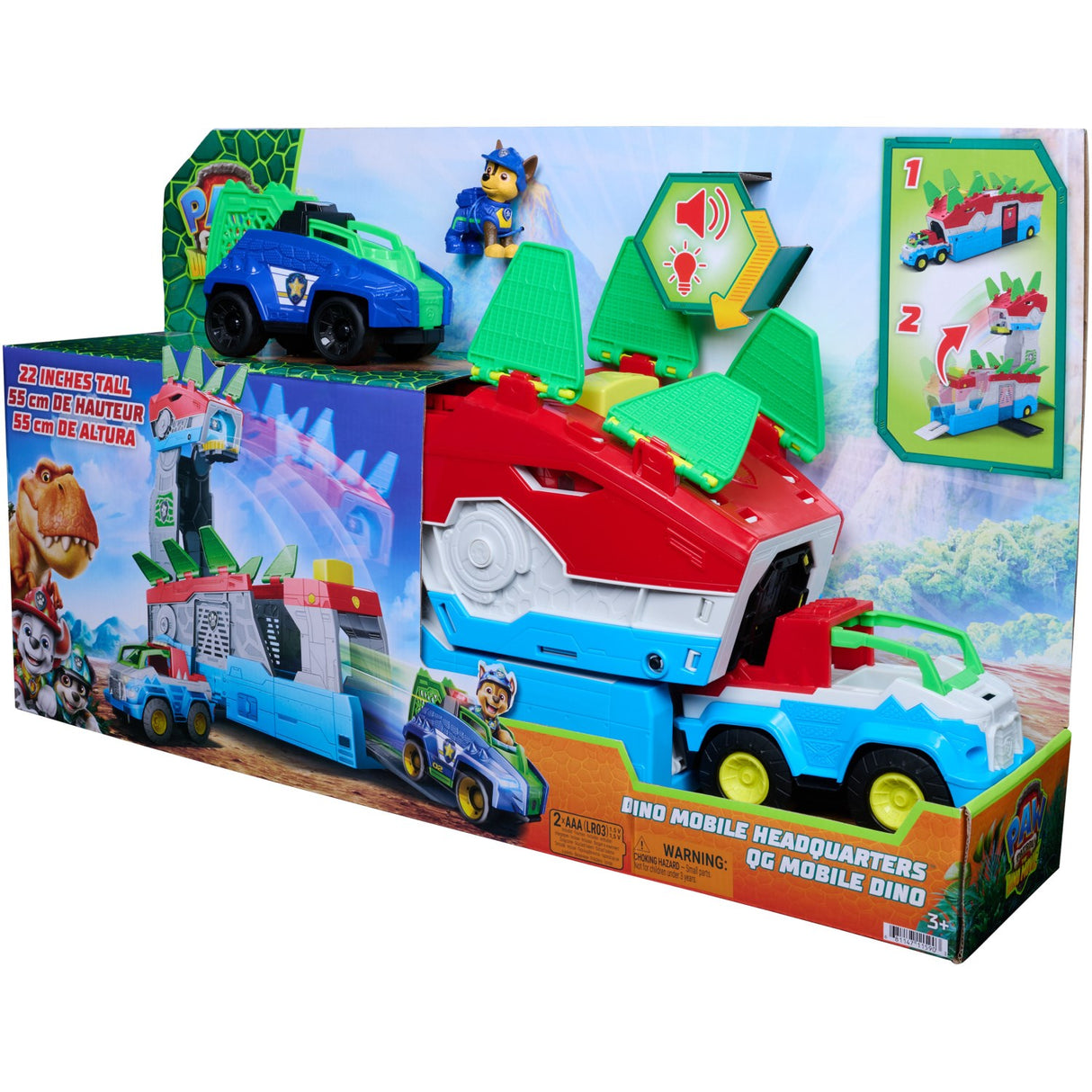 Paw Patrol Movie 3 2i1 Dino Mobile Hovedkvarter