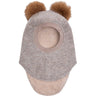 Huttelihut Camel Melange Balaclava Wool Alpaca Pompoms