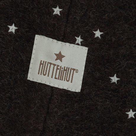 Huttelihut Dark Brown Melange Balaclava Emb. Wool