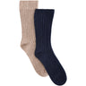 Huttelihut Dark Navy Wool Rib Socks 2-Pack