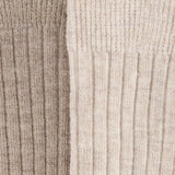 Huttelihut Camel Melange Wool Rib Socks 2-Pack