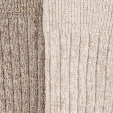 Huttelihut Camel Melange Wool Rib Socks 2-Pack