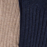 Huttelihut Dark Navy Wool Rib Socks 2-Pack