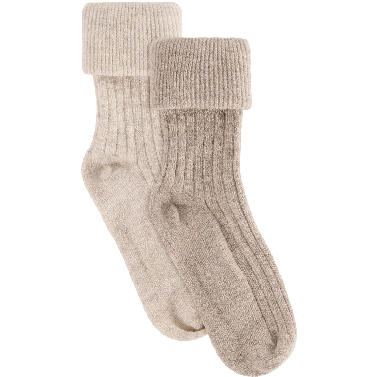 Huttelihut Camel Melange Wool Rib Socks 2-Pack