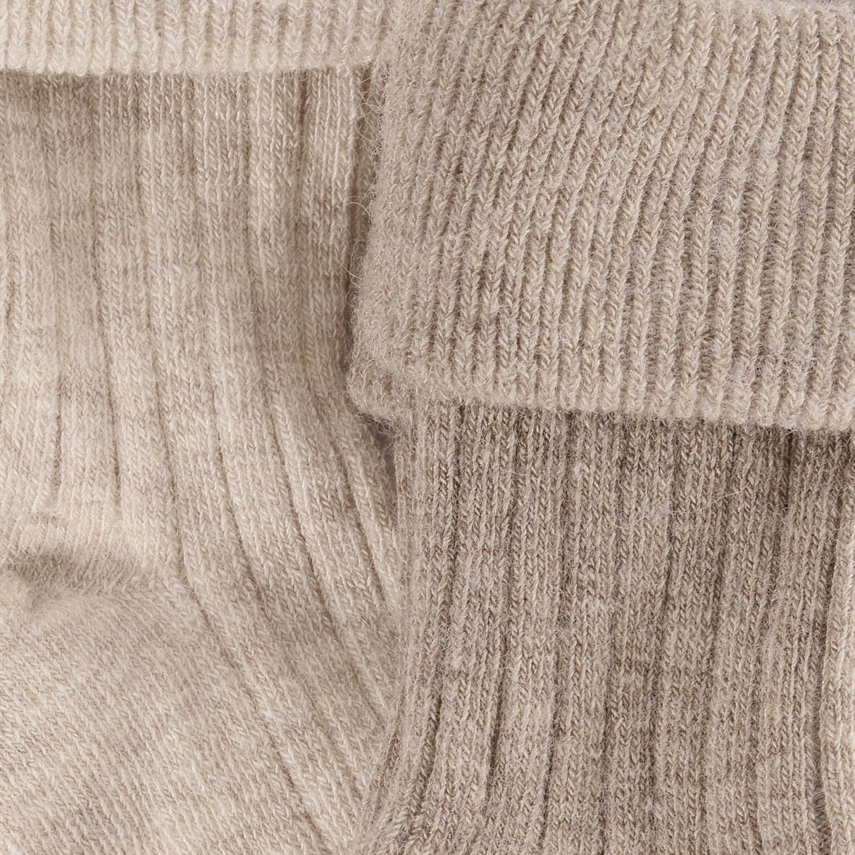 Huttelihut Camel Melange Wool Rib Socks 2-Pack