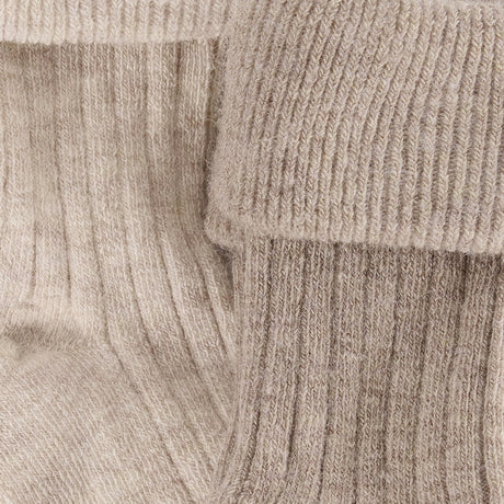 Huttelihut Camel Melange Wool Rib Socks 2-Pack