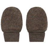 Huttelihut Brown Melange Mittens Wool Fleece