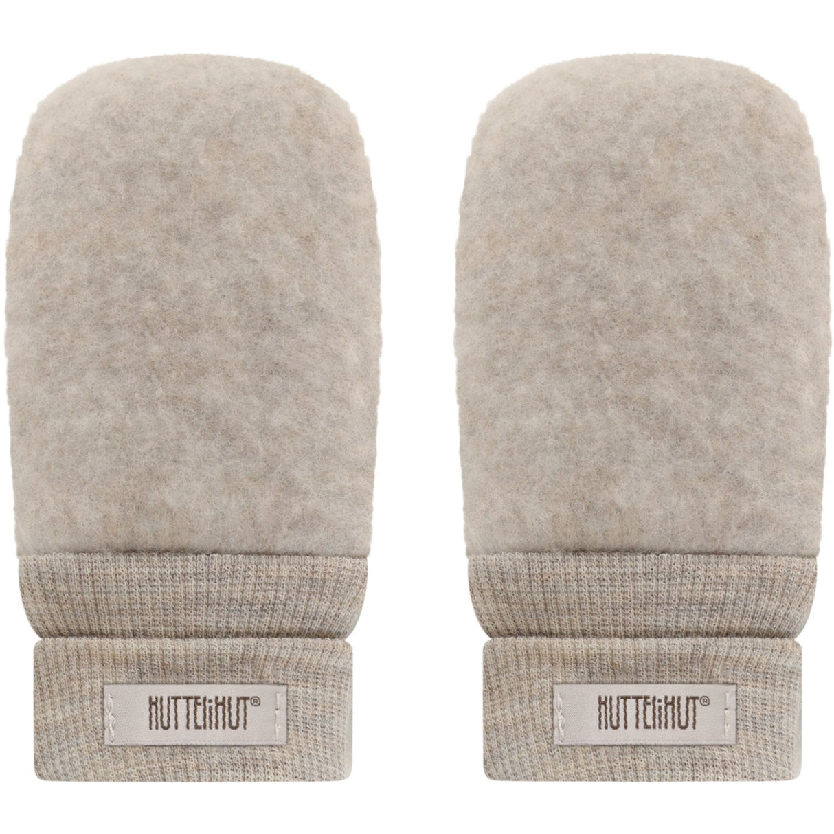 Huttelihut Camel Melange Mittens Wool Fleece