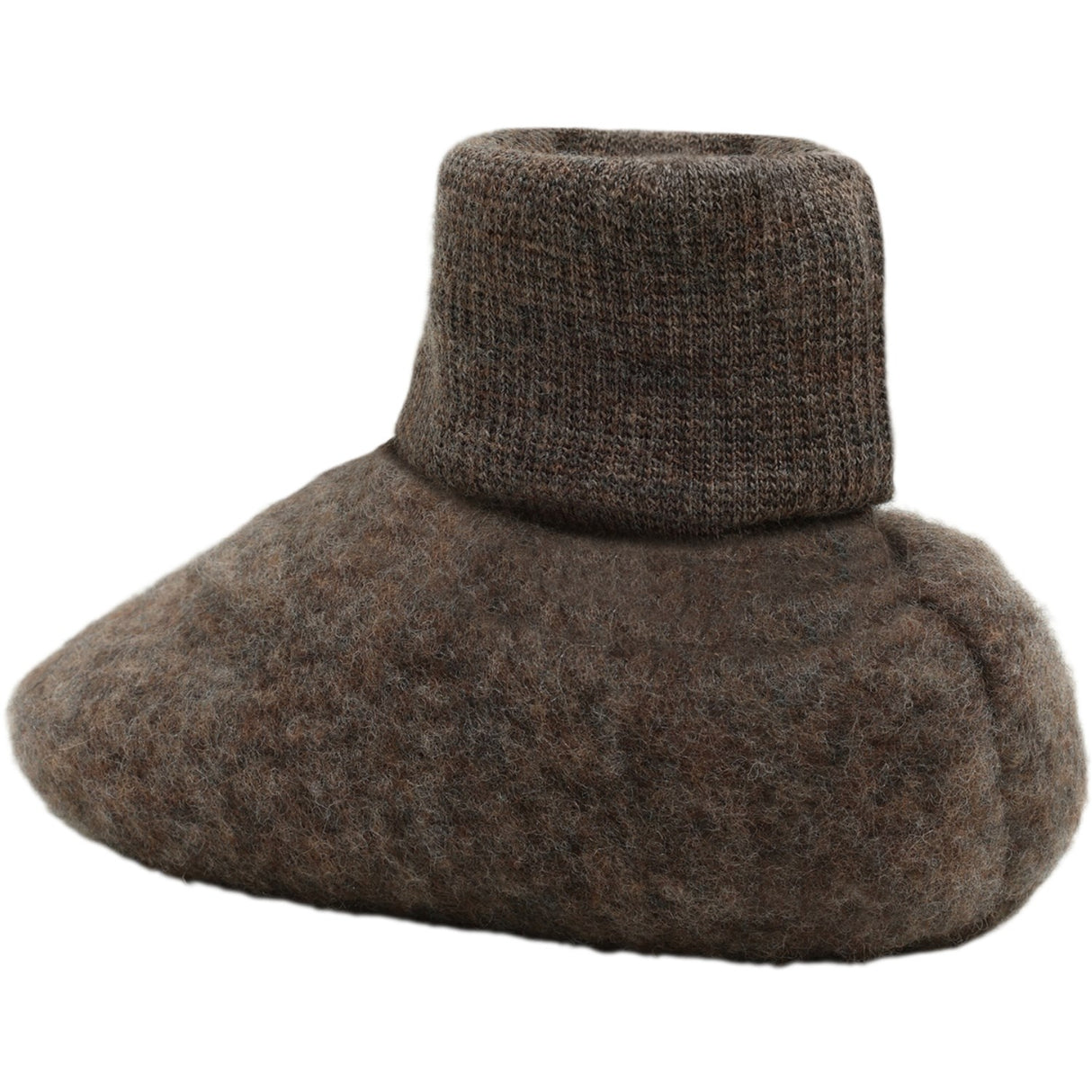 Huttelihut Brown Melange Footies Wool Fleece