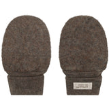 Huttelihut Brown Melange Mittens Wool Fleece