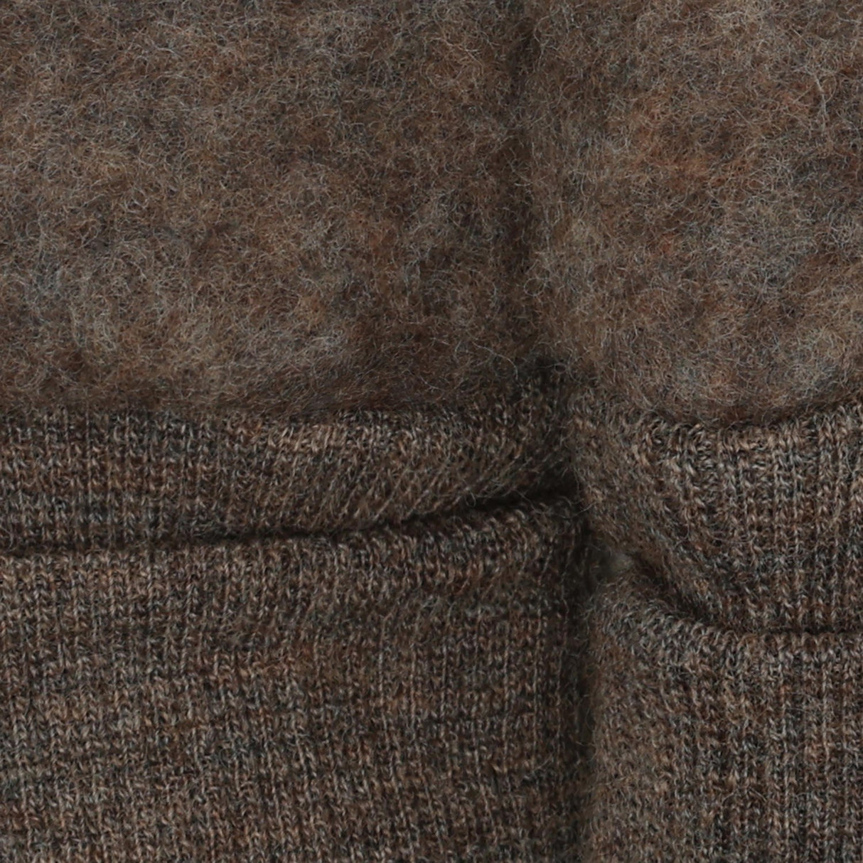 Huttelihut Brown Melange Mittens Wool Fleece