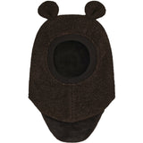 Huttelihut Dark Brown Melange Balaclava Ears Wool