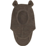 Huttelihut Brown Melange Balaclava Ears Wool Rib