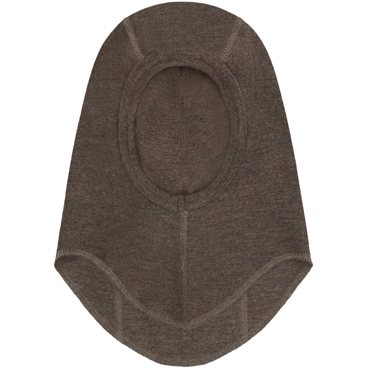 Huttelihut Brown Melange Balaclava Wool Rib