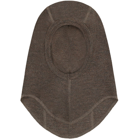 Huttelihut Brown Melange Balaclava Wool Rib
