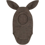 Huttelihut Brown Melange Balaclava Ears Wool Rib