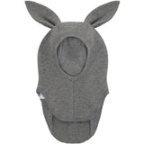 Huttelihut Medium Grey Melange Balaclava Ears Cotton Rib
