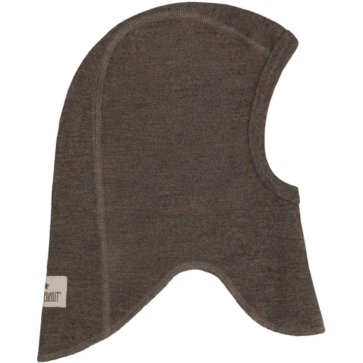 Huttelihut Brown Melange Balaclava Wool Rib