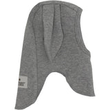 Huttelihut Medium Grey Melange Balaclava Ears Cotton Rib
