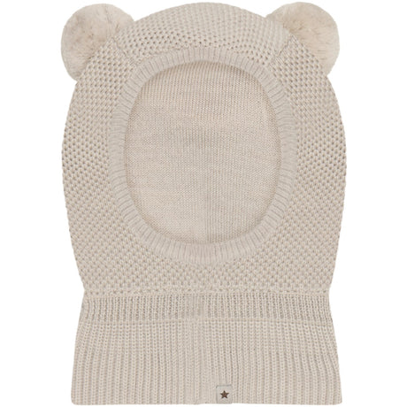 Huttelihut Sand Melange Balaclava Windstop Pompoms