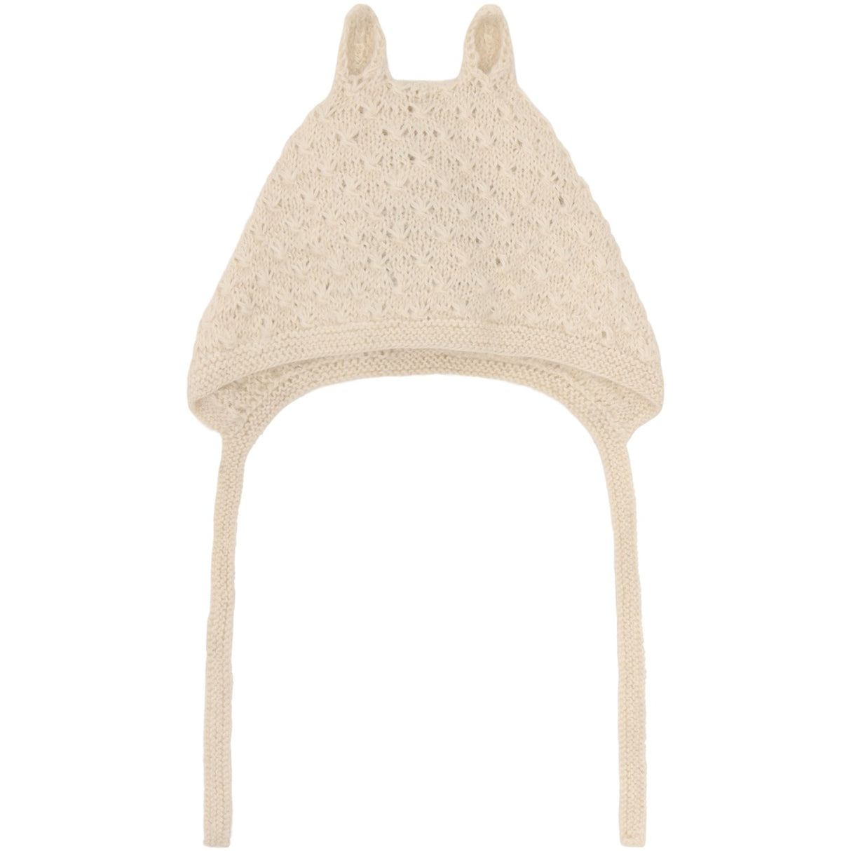 Huttelihut Off-White Bonnet Ears Alpaca Wool Knit