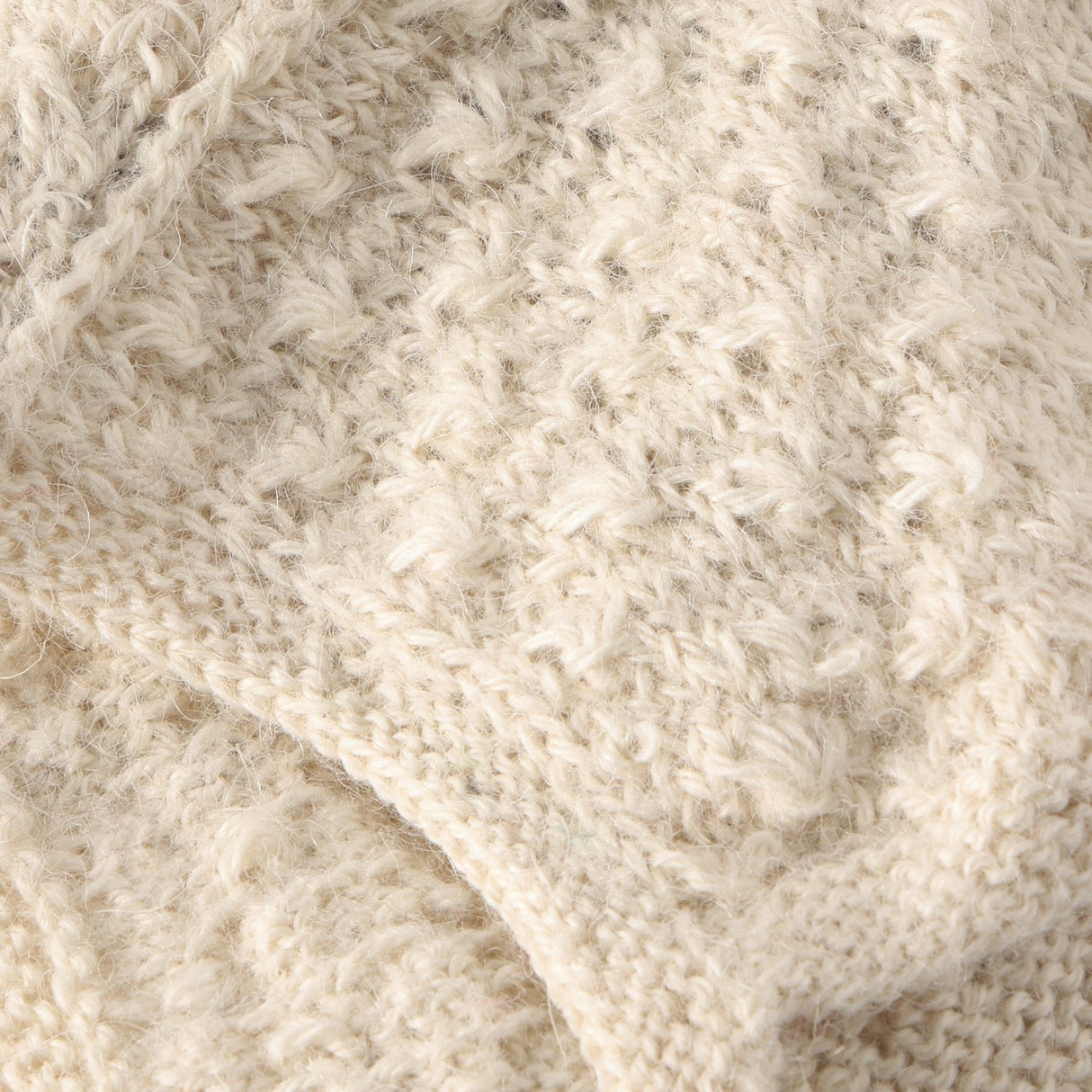 Huttelihut Off-White Bonnet Ears Alpaca Wool Knit
