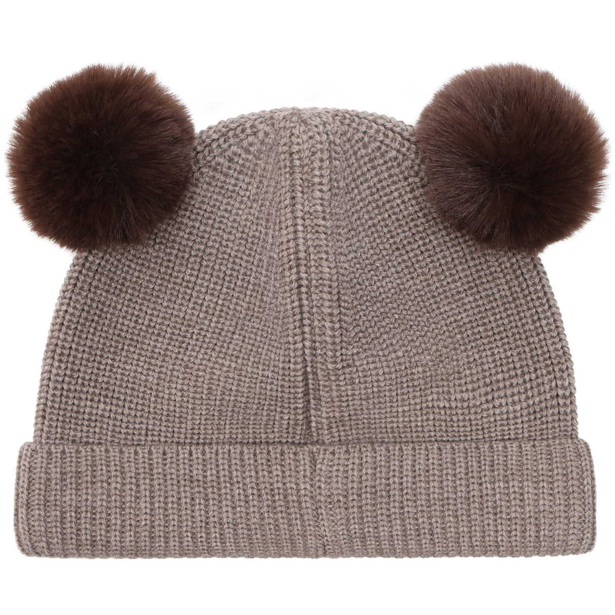 Huttelihut Cinder Melange Beanie Wool Knit Pompoms