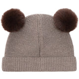 Huttelihut Cinder Melange Beanie Wool Knit Pompoms