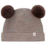 Huttelihut Cinder Melange Beanie Wool Knit Pompoms