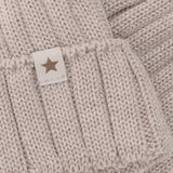 Huttelihut Camel Melange Hat Knit Alpaca Pompom