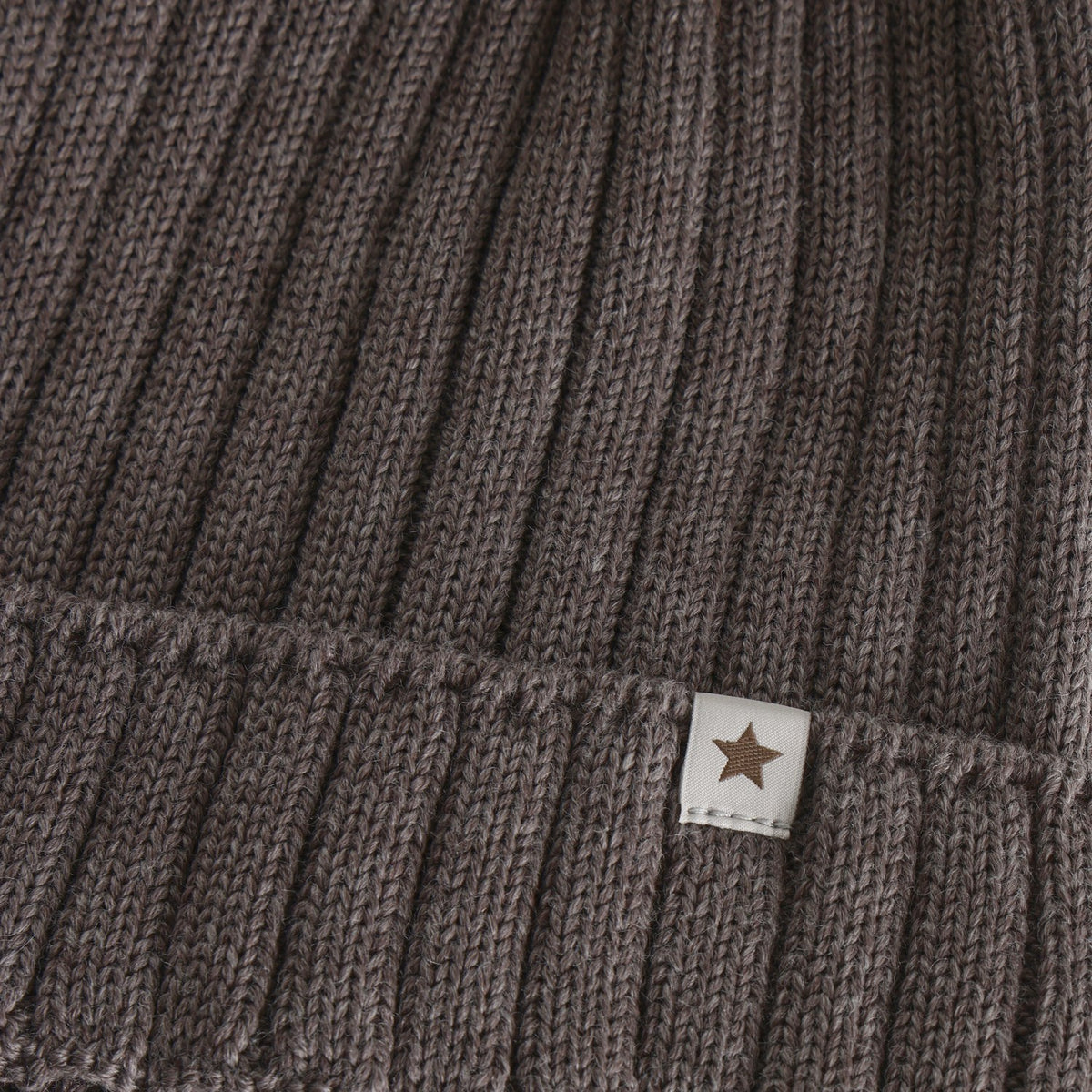 Huttelihut Brown Melange Hat Knit Alpaca Pompom
