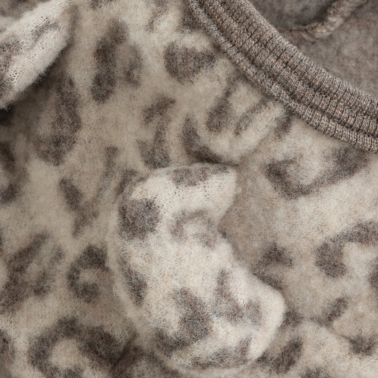 Huttelihut Camel Melange Pram Suit Ears Wool Fleece Jac