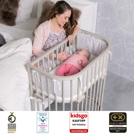 babybay® Beige Varnished Boxspring Comfort Plus Co-sleeper