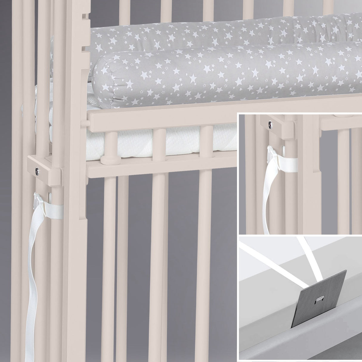 babybay® Beige Varnished Boxspring Comfort Plus Co-sleeper